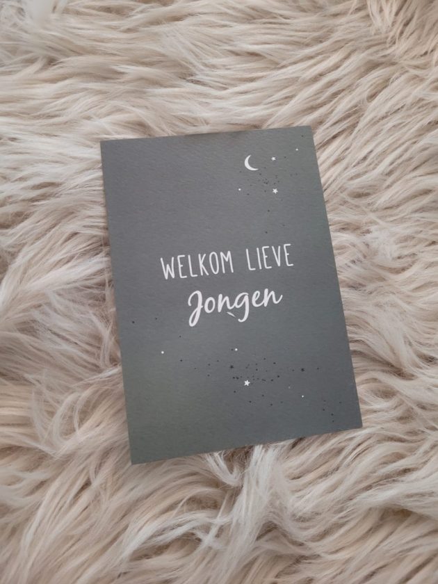 Welkom lieve jongen (donkergroen sterrenhemel) Wenskaart donkergroen heelal - Afbeelding 3