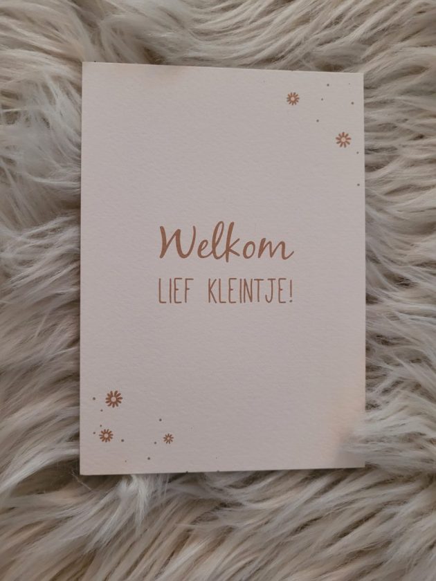 Kaartje bloemen| Welkom lief kleintje Wenskaart - Afbeelding 2