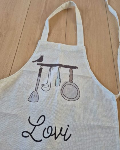 Gepersonaliseerd keukenschort met naam